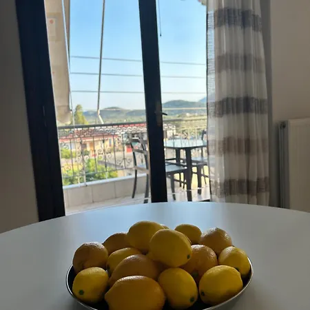 Lemon & Light Bright With View And Fireplace Meligalas